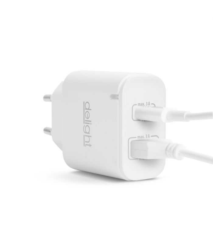 Adaptor De Retea Qc30 Usb Usb Type C Pd 20w Cu Incarcare Rapida Alb Delight 55047wh