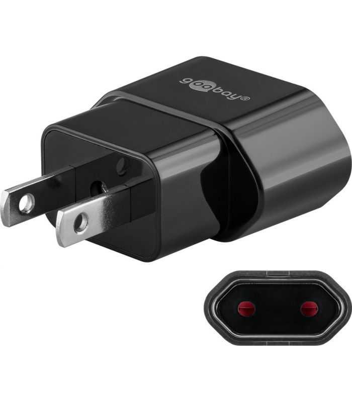 Adaptor De Retea Sua Japonia Tata La Euro Europa Mama 10a 2500w Negru Goobay 45344