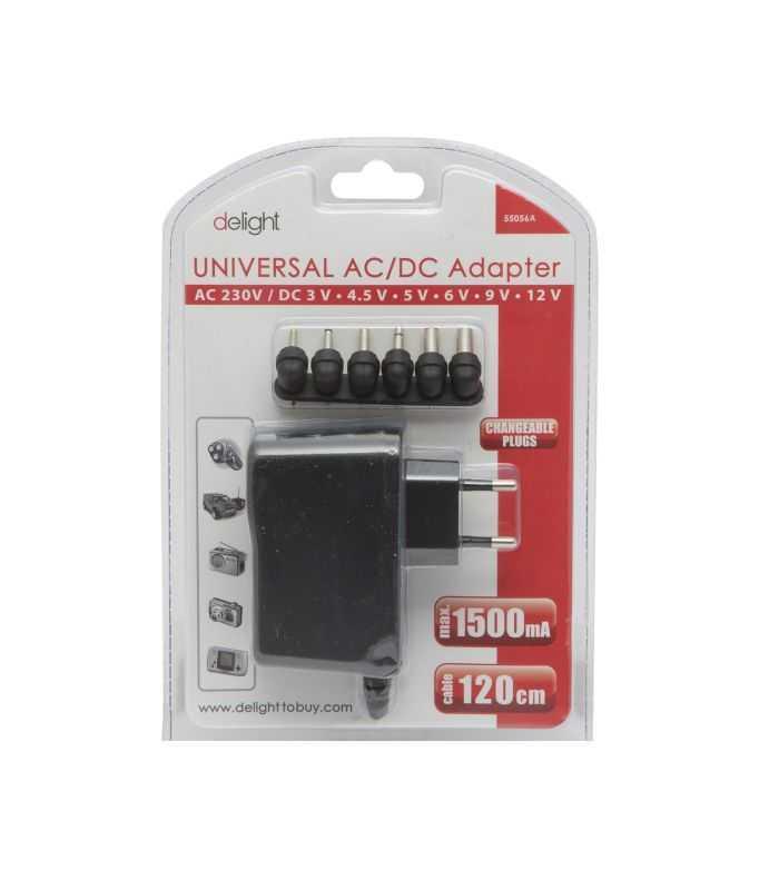 Adaptor De Retea Universal 1000ma 3v 45v 5v 6v 9v 12v Cc Delight 55056a