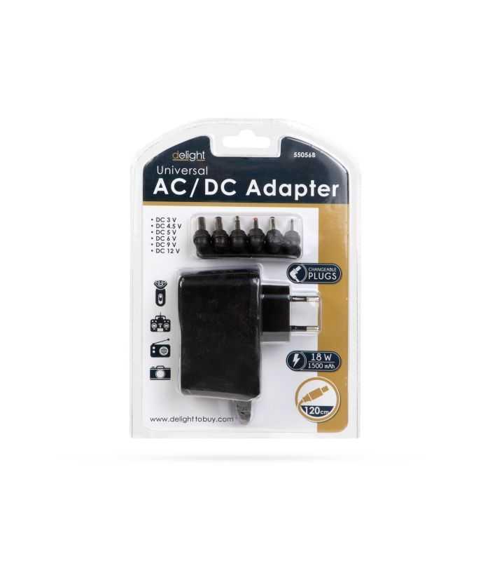 Adaptor De Retea Universal 1500ma 3v 45v 5v 6v 9v 12v Cc Delight 55056b