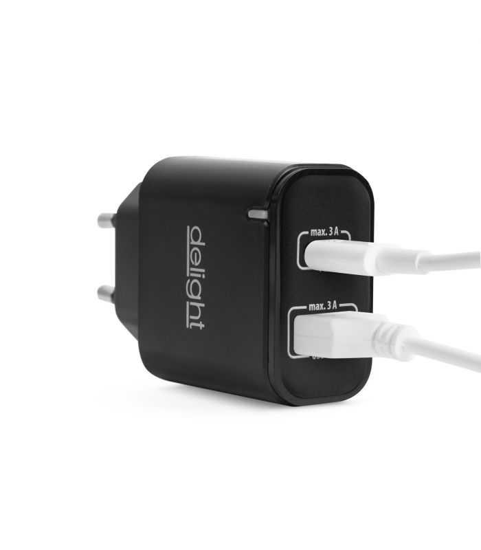 Adaptor De Retea Usb Qc30 Usb Type C Pd 20w Cu Incarcare Rapida Negru Delight 55047bk