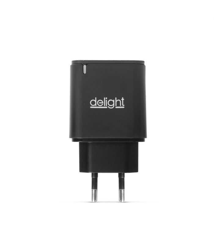 Adaptor De Retea Usb Qc30 Usb Type C Pd 20w Cu Incarcare Rapida Negru Delight 55047bk