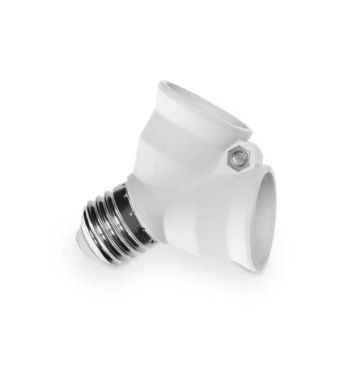 Adaptor dublu dulie E27 alb R2-G27 Plastrol