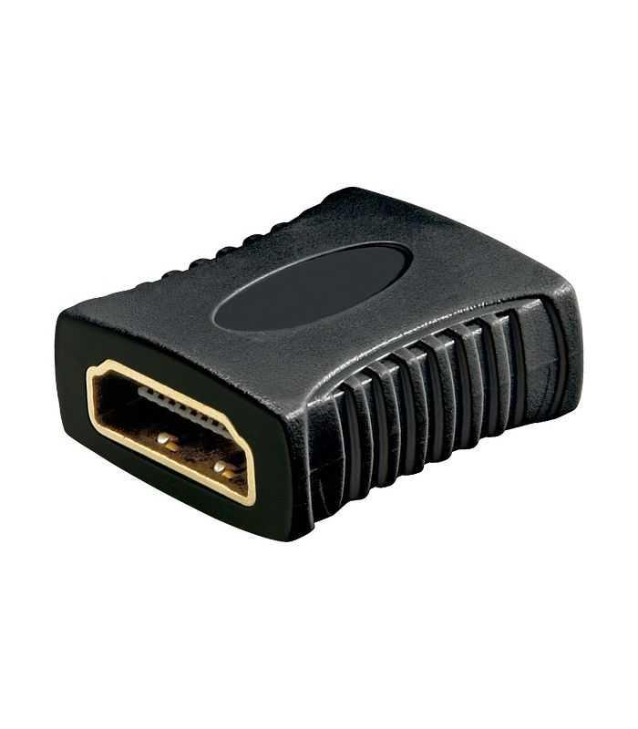 Adaptor HDMI mama-mama contacte aurite negru