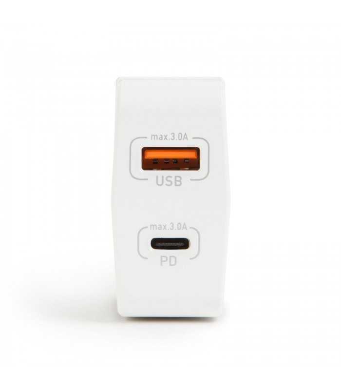 adaptor incarcator de retea usb usb type c pd18w quickcharge 30 cu incarcare rapida alb delight 1