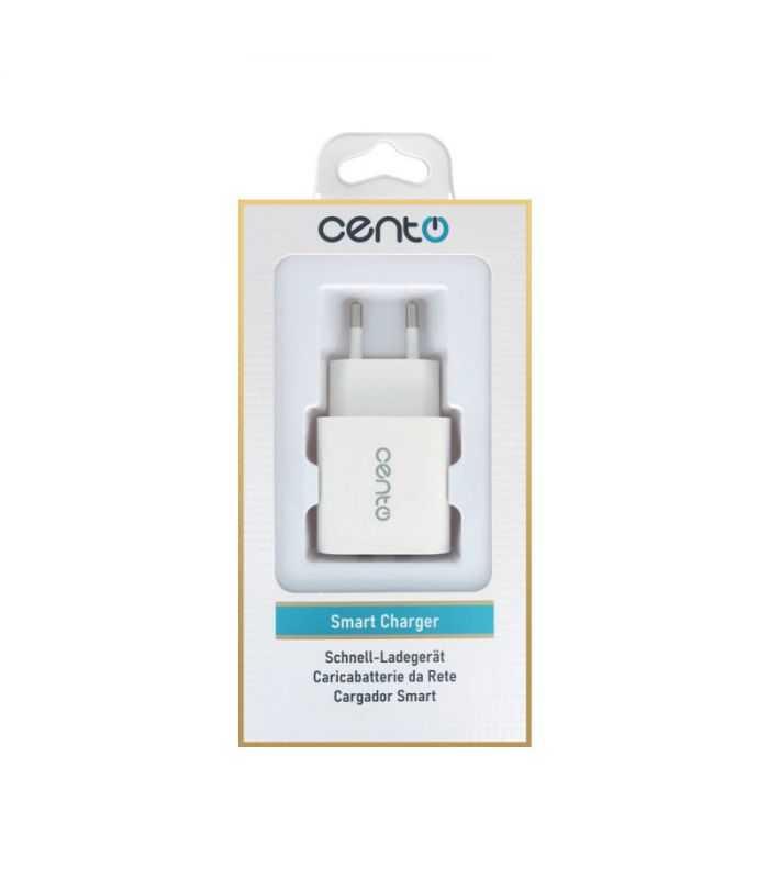 Adaptor Incarcator Smart Priza 1x Usb Qc30 3a 18w Alb Cento P101