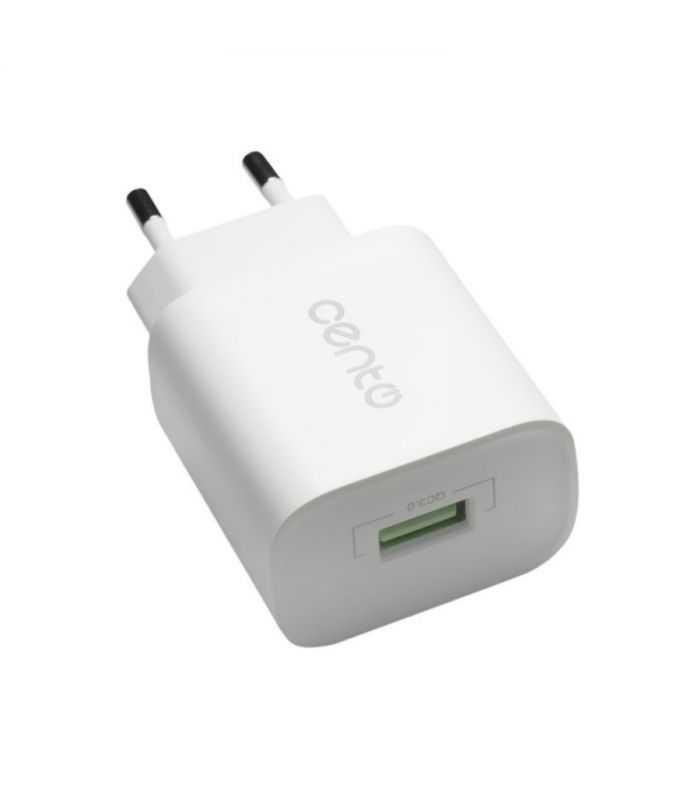 Adaptor incarcator Smart Priza 1x USB QC3.0 3A 18W alb CENTO P101