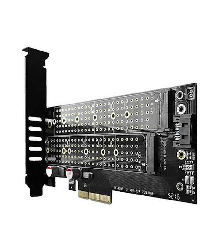 Adaptor Intern Pcem2 D Pci E 30 4x Dual M2 Ssd Nvme Sata Voltaj Dual Ssd Pana La 110mm Axagon