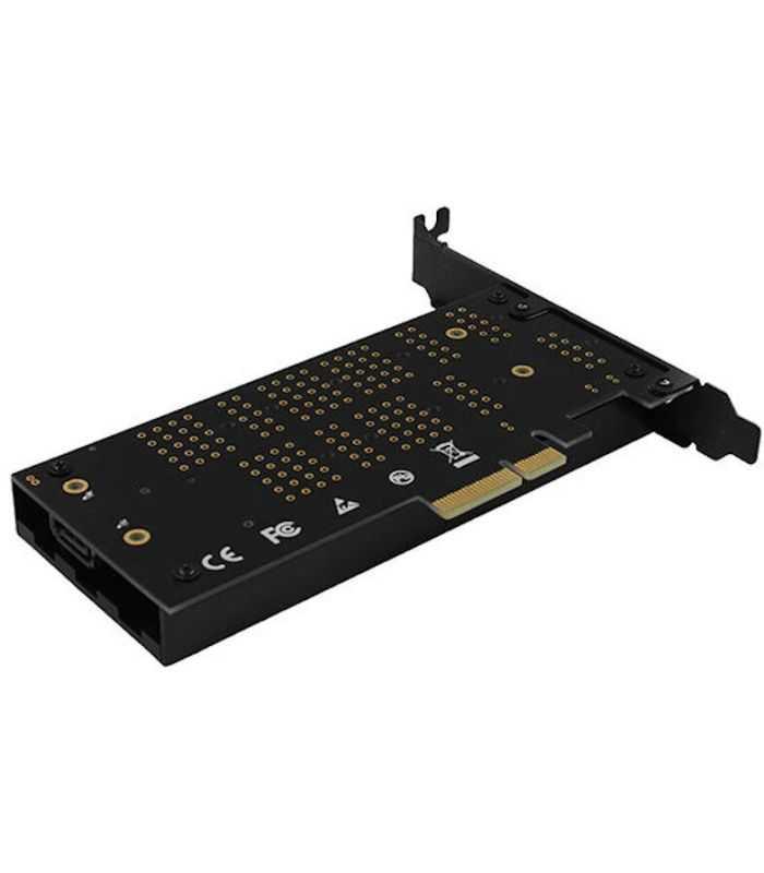 Adaptor Intern Pci E 30 4x Dual M2 Ssd Nvme Sata Voltaj Dual Suport Ssd Max 110mm Cooler Activ Axagon Pcem2 Dc