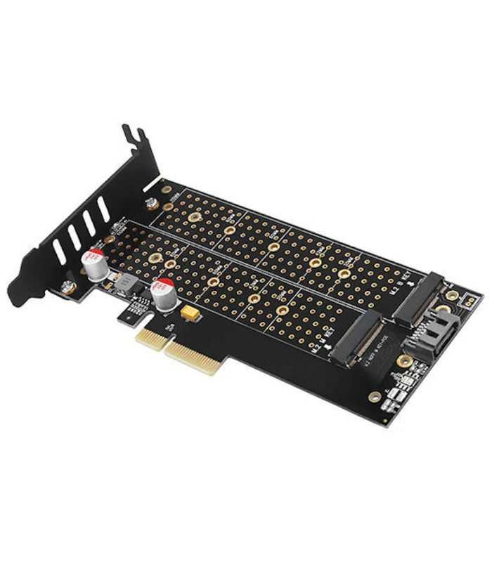 Adaptor Intern Pci E 30 4x Dual M2 Ssd Nvme Sata Voltaj Dual Suport Ssd Max 110mm Cooler Activ Axagon Pcem2 Dc