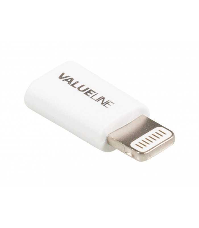 adaptor iphone lightning tata micro usb mama alb valueline 1