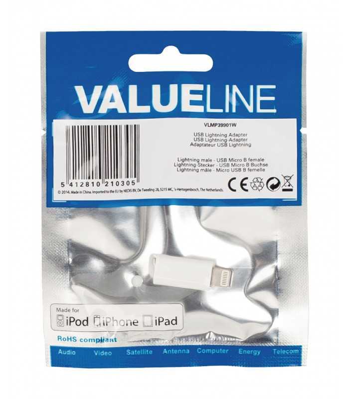 adaptor iphone lightning tata micro usb mama alb valueline 3