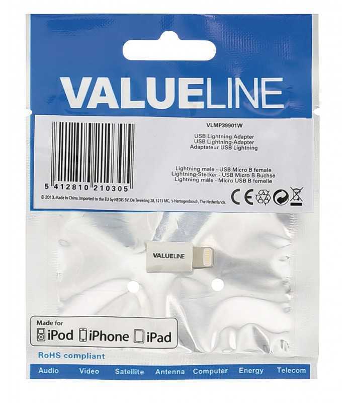 adaptor iphone lightning tata micro usb mama alb valueline 4