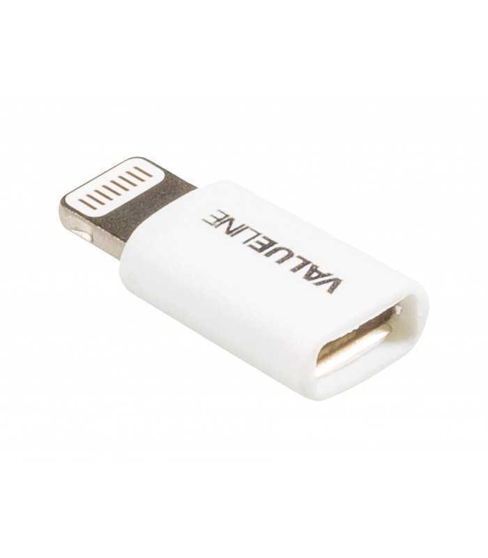 Adaptor iPhone Lightning tata - micro USB mama alb Valueline