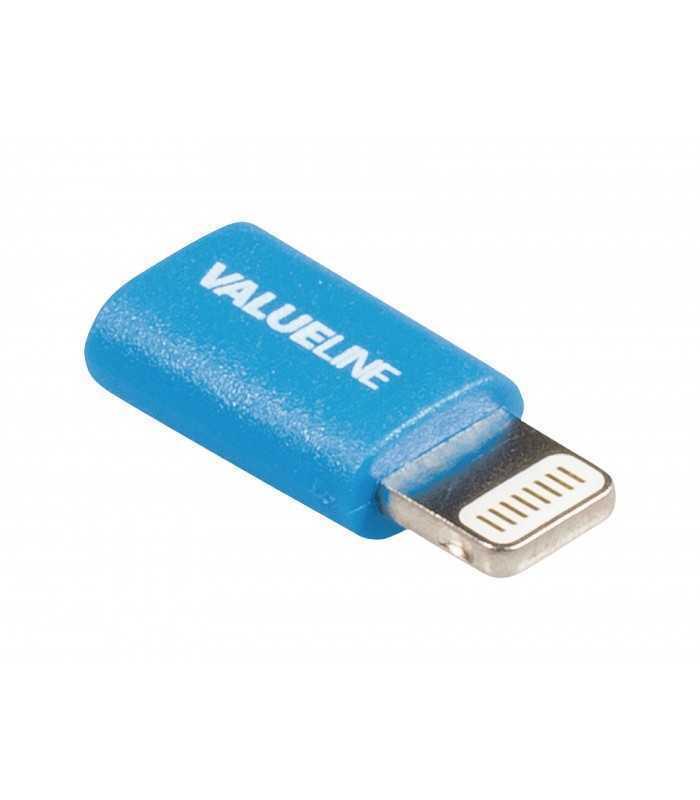 adaptor iphone lightning tata micro usb mama albastru valueline 1