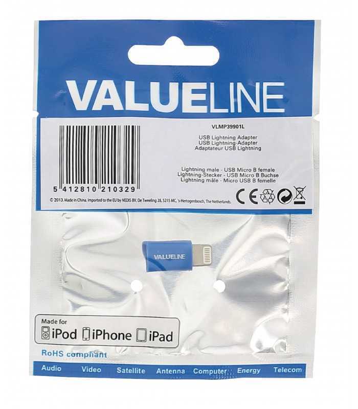 adaptor iphone lightning tata micro usb mama albastru valueline 3