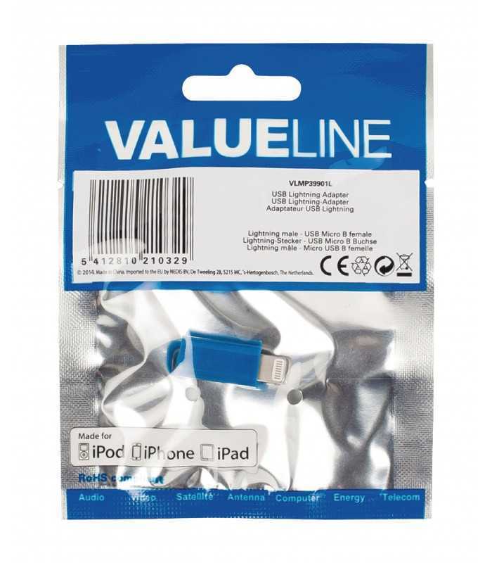 adaptor iphone lightning tata micro usb mama albastru valueline 4