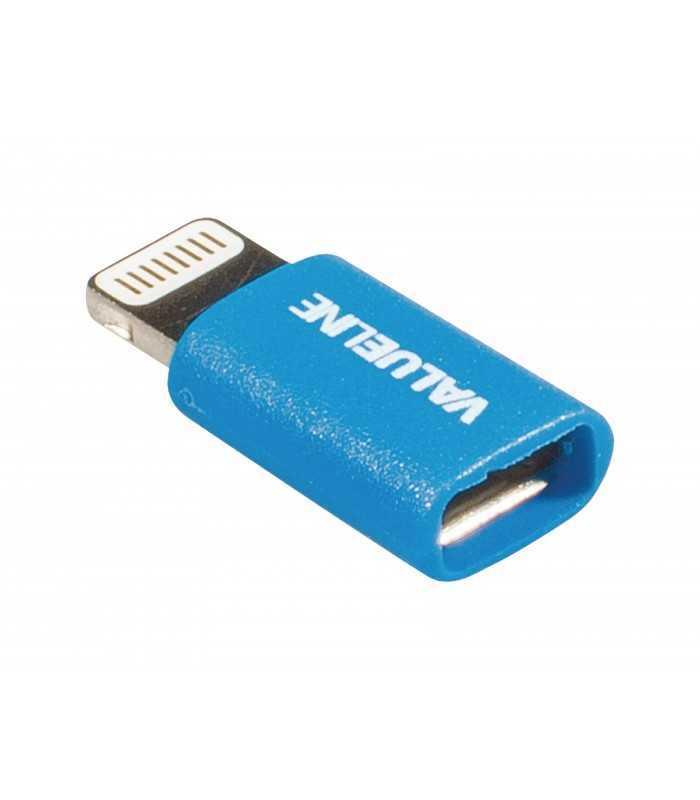 Adaptor iPhone Lightning tata - micro USB mama albastru Valueline