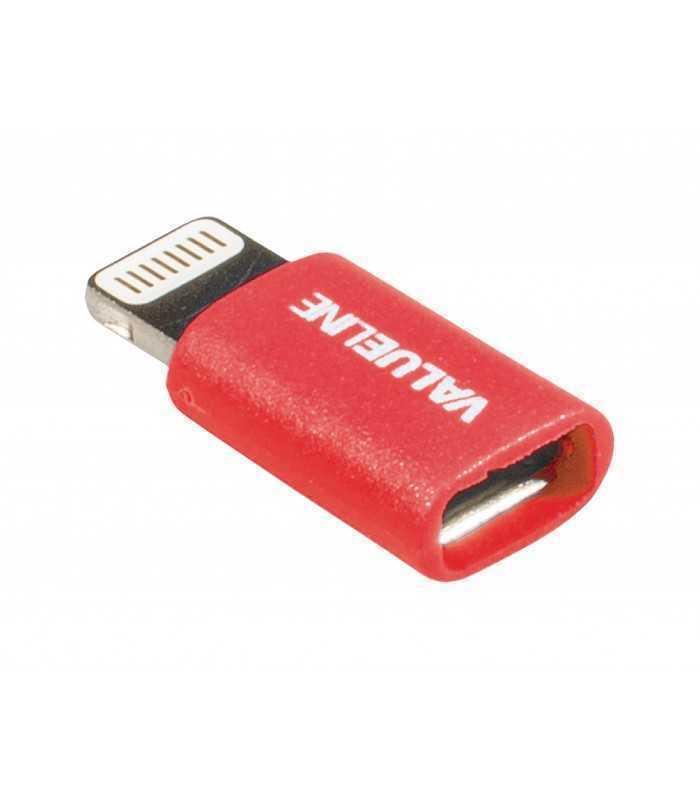 Adaptor iPhone Lightning tata - micro USB mama rosu Valueline