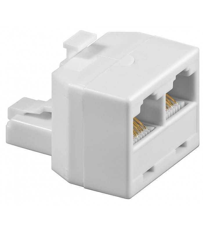 Adaptor ISDN RJ45/8P8C tata la 2x RJ45/8P8C mama alb Goobay