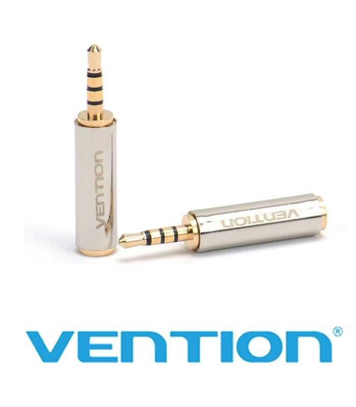 Adaptor Jack 2.5 mm 4 pin tata - Jack 3.5 mm 4 pini mama metal aurit VENTION VAB-S02-DE