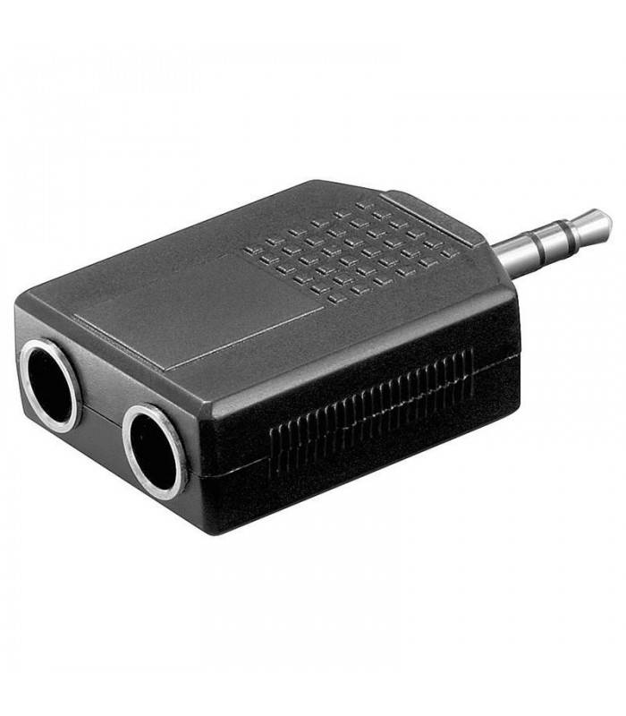 Adaptor Jack 3.5 mm stereo tata la 2x 6.35 mm stereo mama Goobay