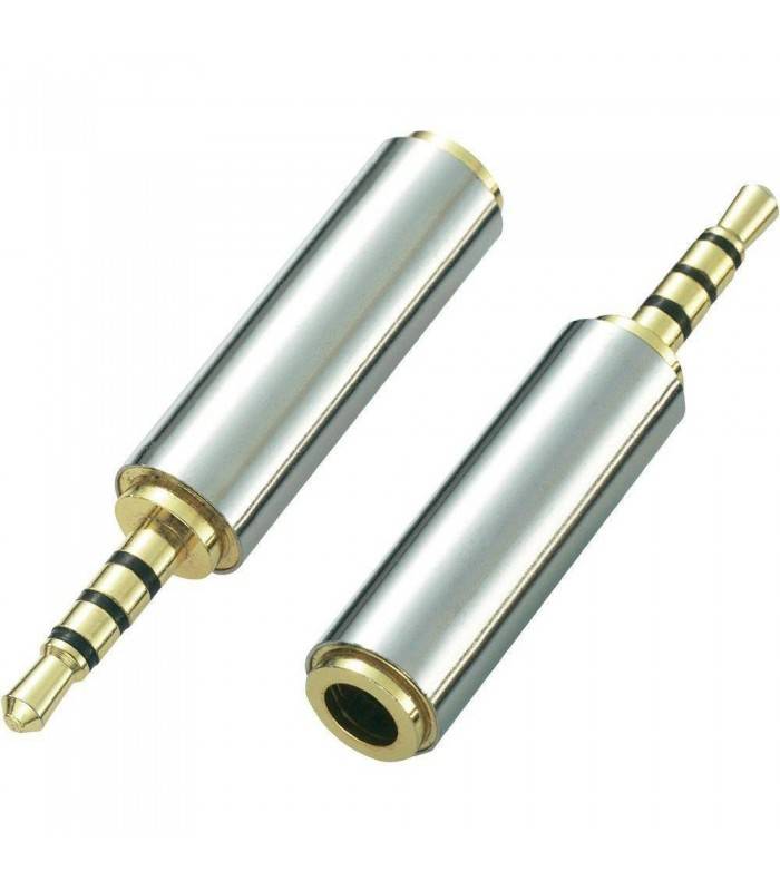 Adaptor Jack 4 pini 2.5 mm tata la 4 pini 3.5 mm mama metal