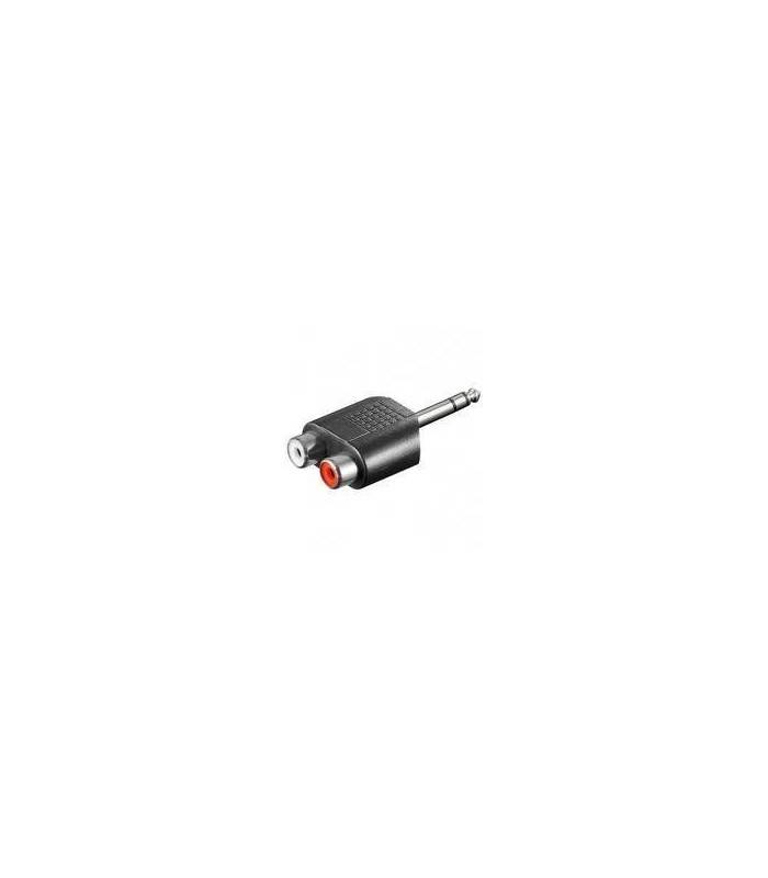 Adaptor Jack 6.35 mm stereo la 2x RCA mama Goobay