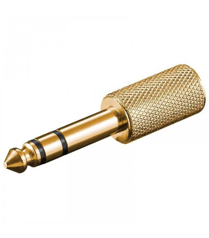 Adaptor JACK 6.35 mm tata stereo - 3.5 mm mama stereo Gold Goobay