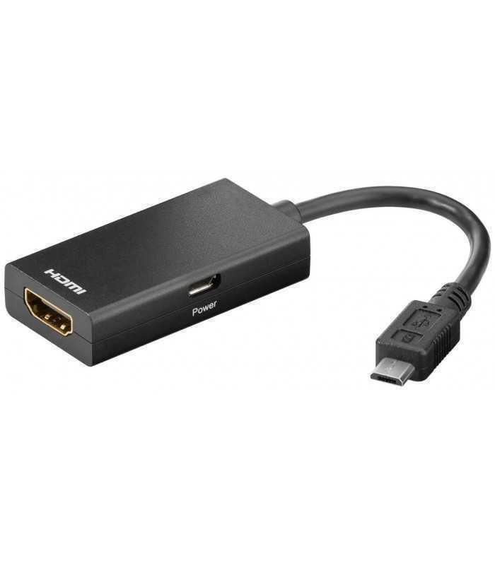 Adaptor MHL micro USB 5 pini tata - HDMI mama Goobay