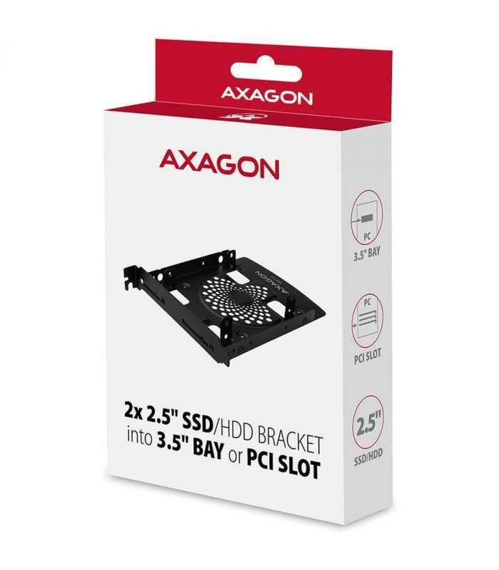 Adaptor Montare 2x Hdd Ssd 25 Hdd In Slot 35 Sau Pci Negru Axagon Rhd P25