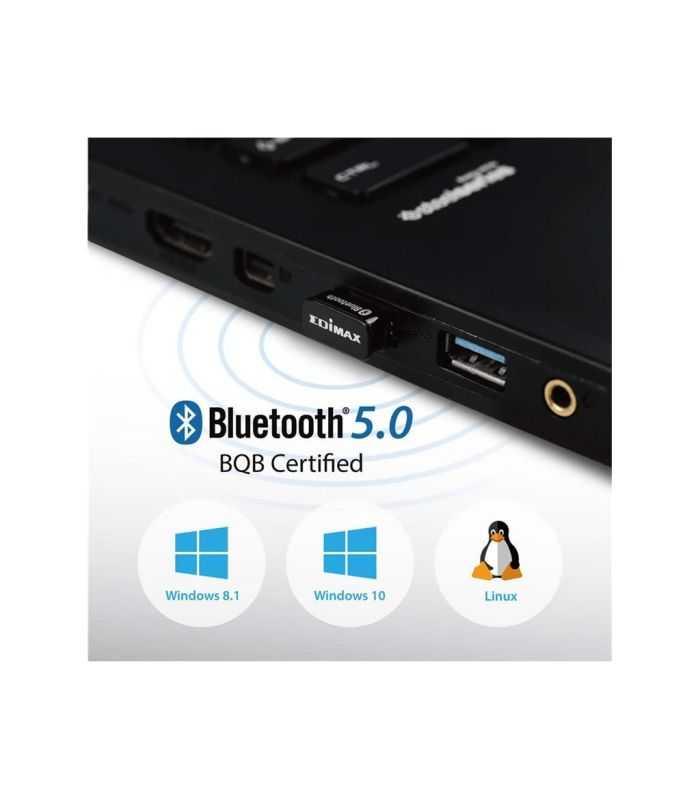 Adaptor Nano Bluetooth 50 Usb Bt 8500 Edimax Bqb Certified Reliability