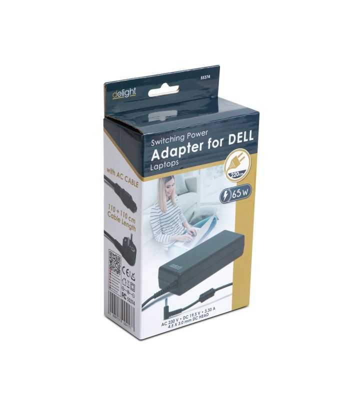 Adaptor Pentru Laptop Dell 65w 195v 333a Conector 45x1222mm 3x10mm Delight 55374