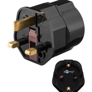 Adaptor priza SCHUKO la UK ANGLIA negru GOOBAY