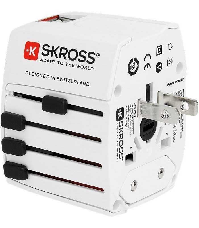 adaptor priza skross universal cu 2 porturi usb 2