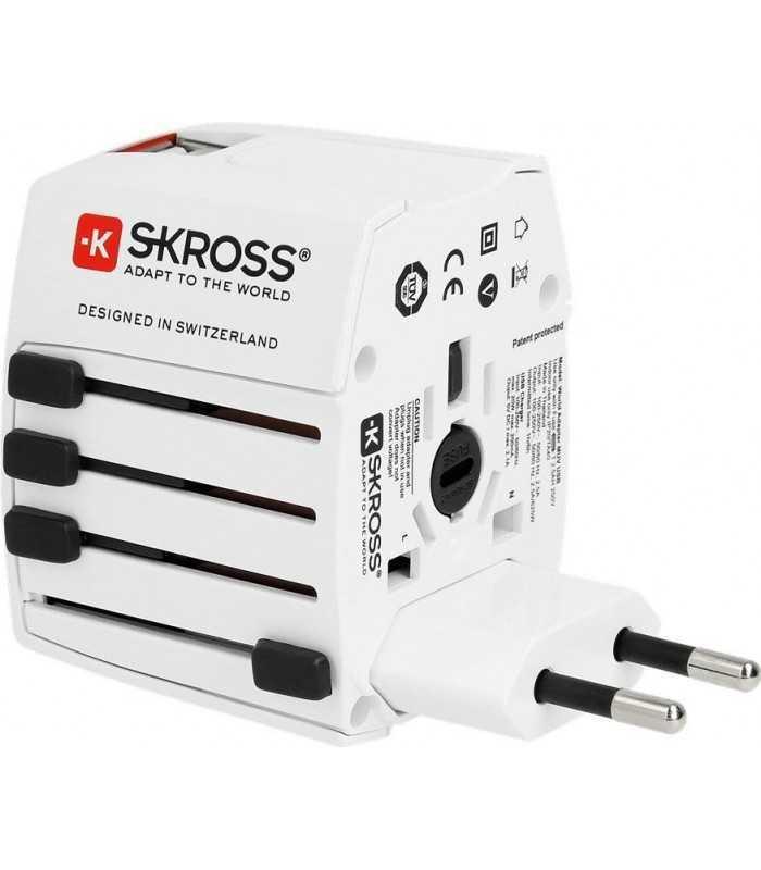 adaptor priza skross universal cu 2 porturi usb 5