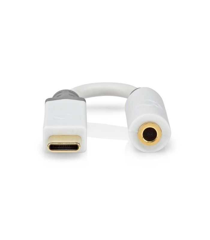 Adaptor Profesional Digital Usb Type C Tata Jack 35 Mm Mama Nedis 01m Alb Contacte Aurite Ccbw65950wt01