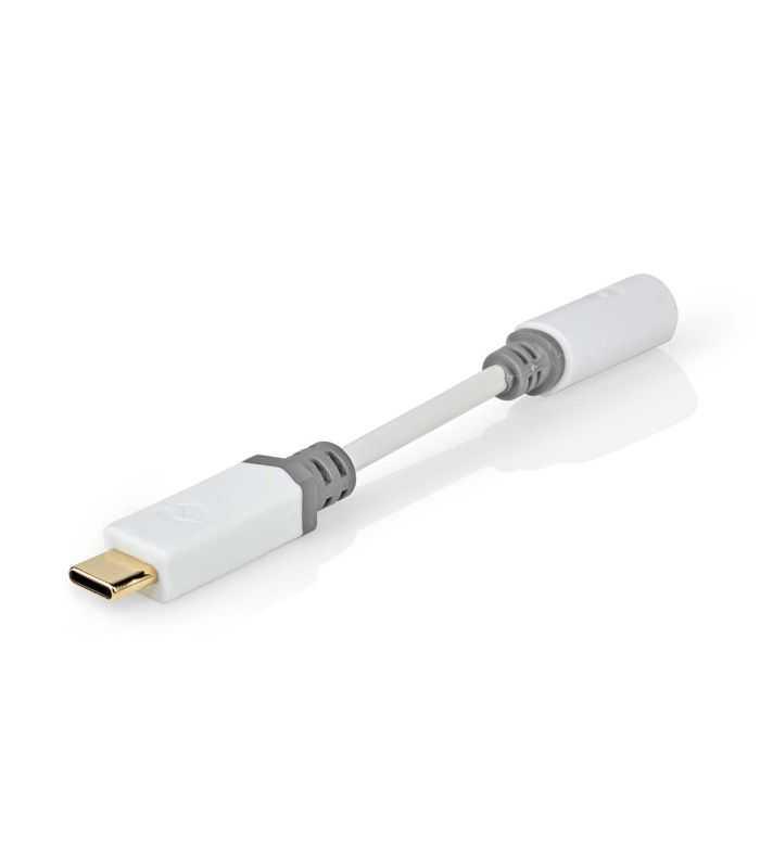 Adaptor Profesional Digital Usb Type C Tata Jack 35 Mm Mama Nedis 01m Alb Contacte Aurite Ccbw65950wt01
