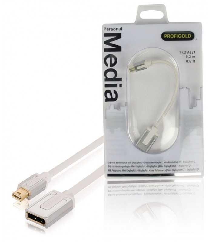 Adaptor Profesional mini DisplayPort - DisplayPort v1.1 0.2m alb Profigold