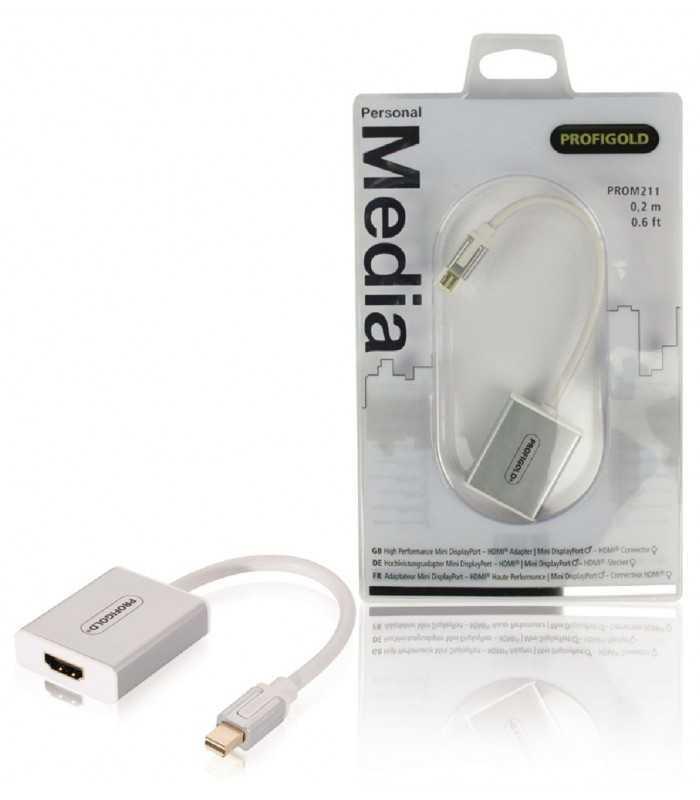 Adaptor Profesional mini DisplayPort - HDMI v1.1 0.2m alb Profigold