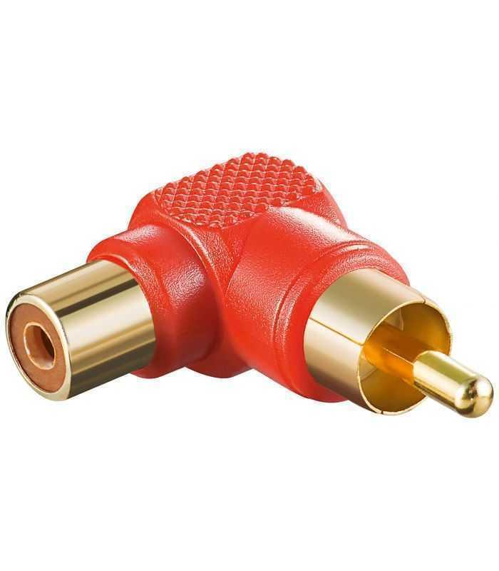 Adaptor RCA tata 90 grade - RCA mama contacte aurite Goobay