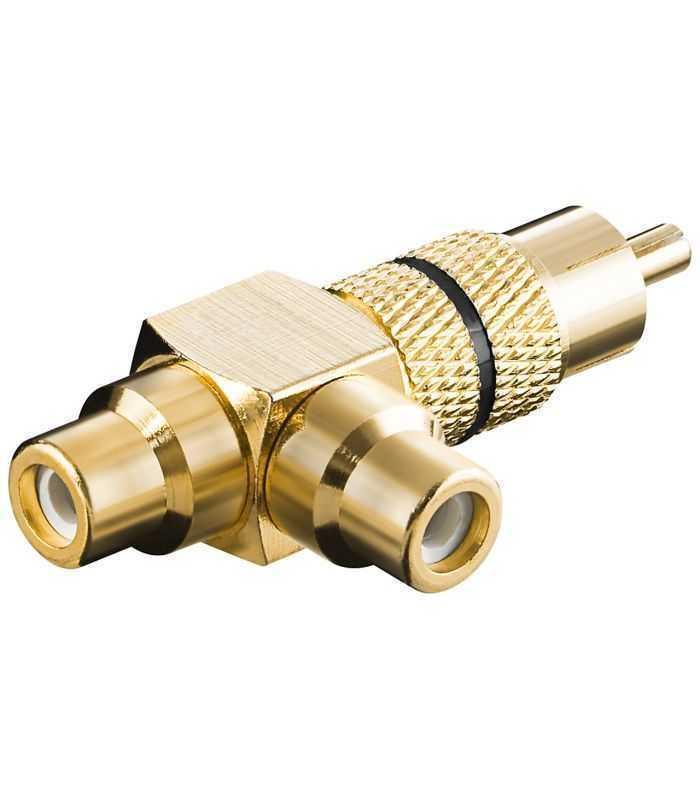 Adaptor RCA Y tata la 2x mama inel negru versiune aurita Goobay