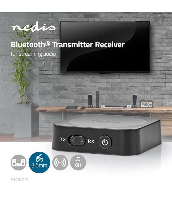 adaptor receptor audio wireless bluetooth 35 mm jack negru nedis 1