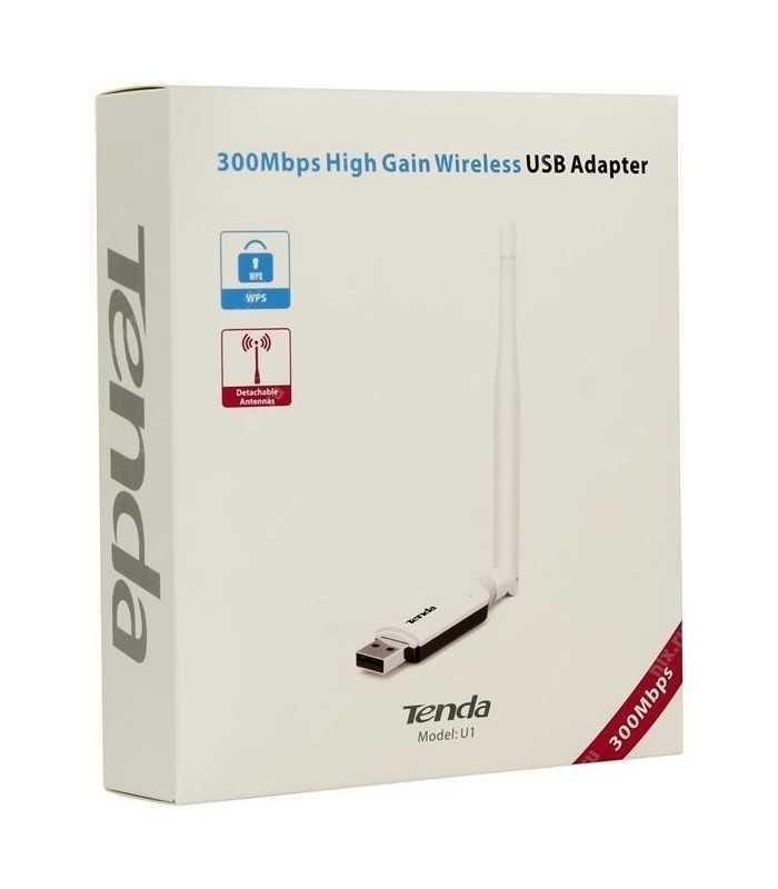 adaptor retea usb 20 wireless n 300mbps antena externa u1 tenda 1