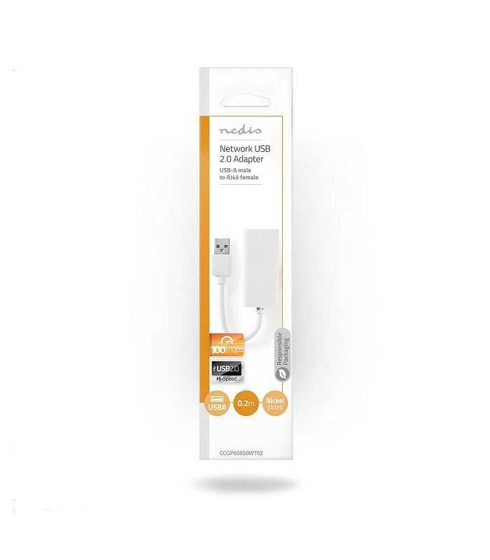 Adaptor Retea Usb A Tata Rj45 Tata 10 100mbit 02m Alb Nedis