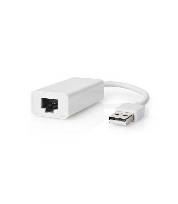 Adaptor retea USB-A tata - RJ45 tata 10/100Mbit 0.2m alb Nedis