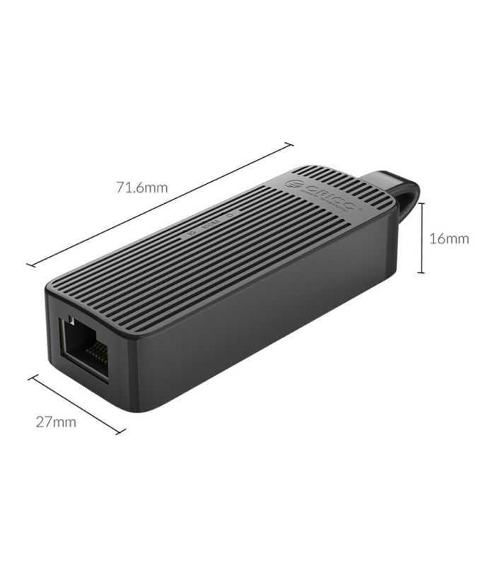 Adaptor Retea Usb Rj45 1000 100 10mbps Cablu 75cm Negru Orico Utk U3 Bk