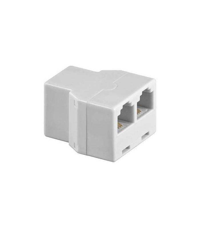 Adaptor RJ11 mama la 2x RJ11 mama alb Goobay