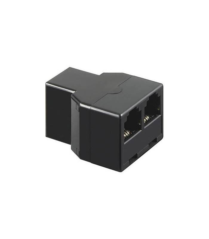Adaptor RJ11 mama la 2x RJ11 mama negru Goobay