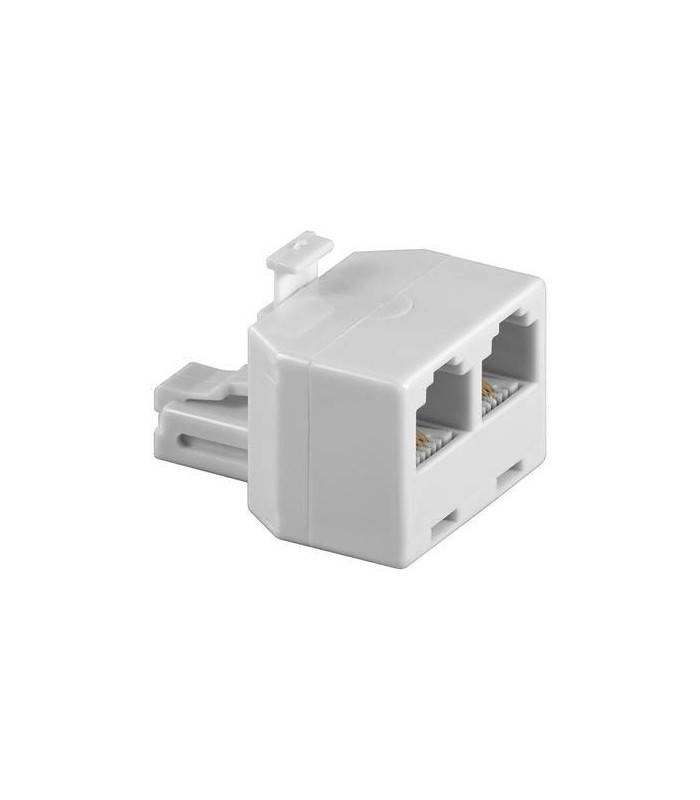 Adaptor RJ11 tata la 2x RJ11 mama alb Goobay